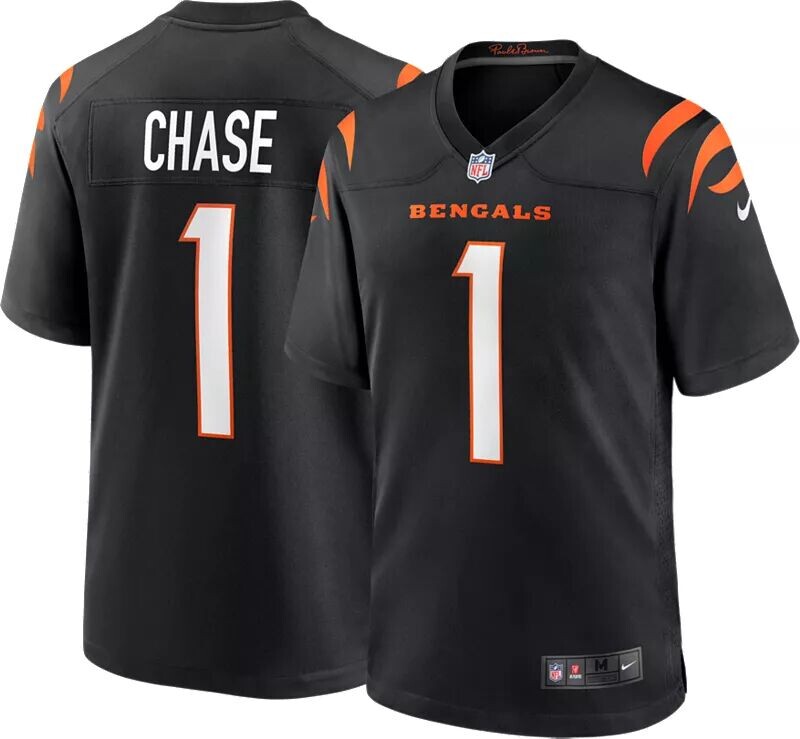 

Мужская черная игровая майка Nike Cincinnati Bengals Ja'Marr Chase #1