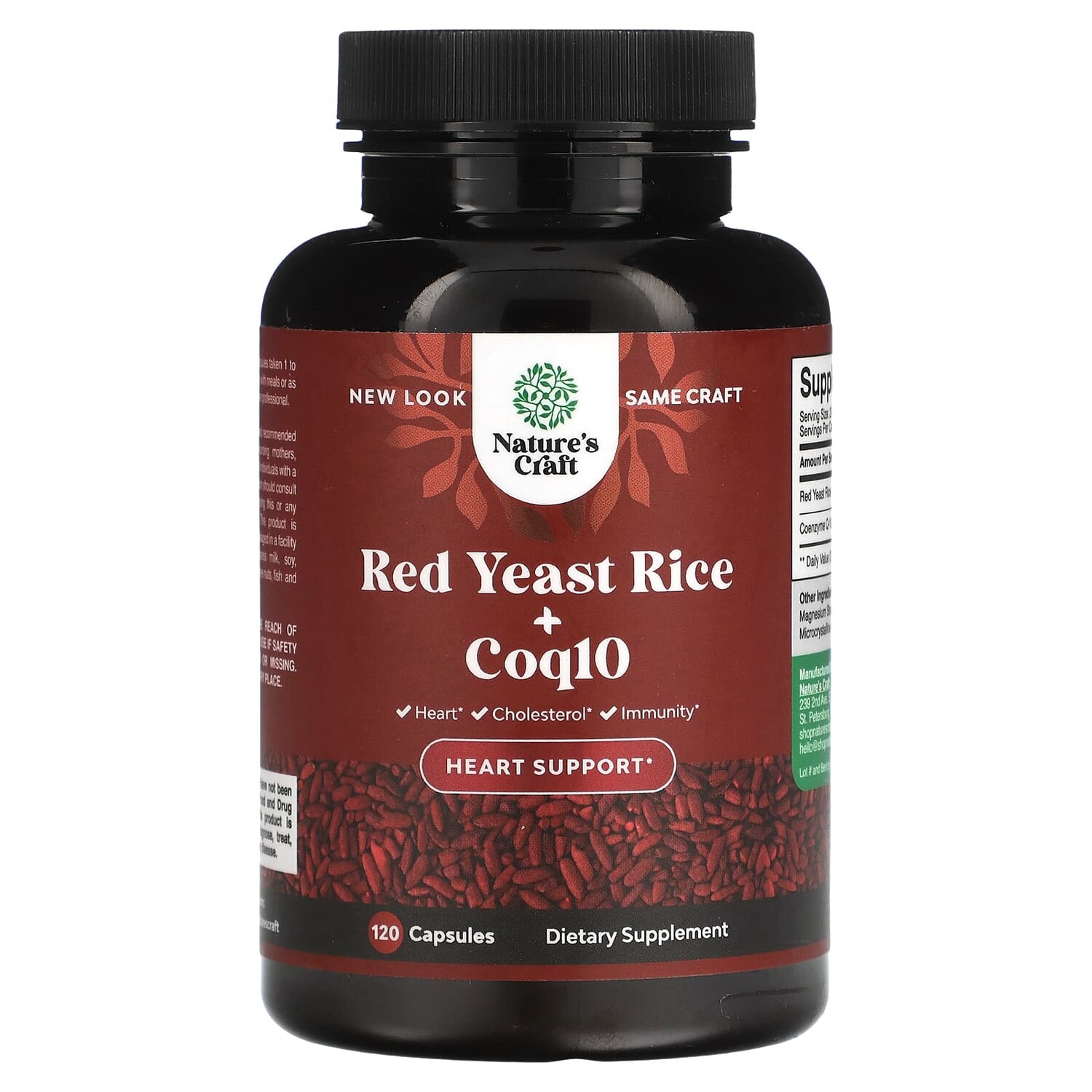 

Красный дрожжевой рис + Coq10, 120 капсул, Nature's Craft