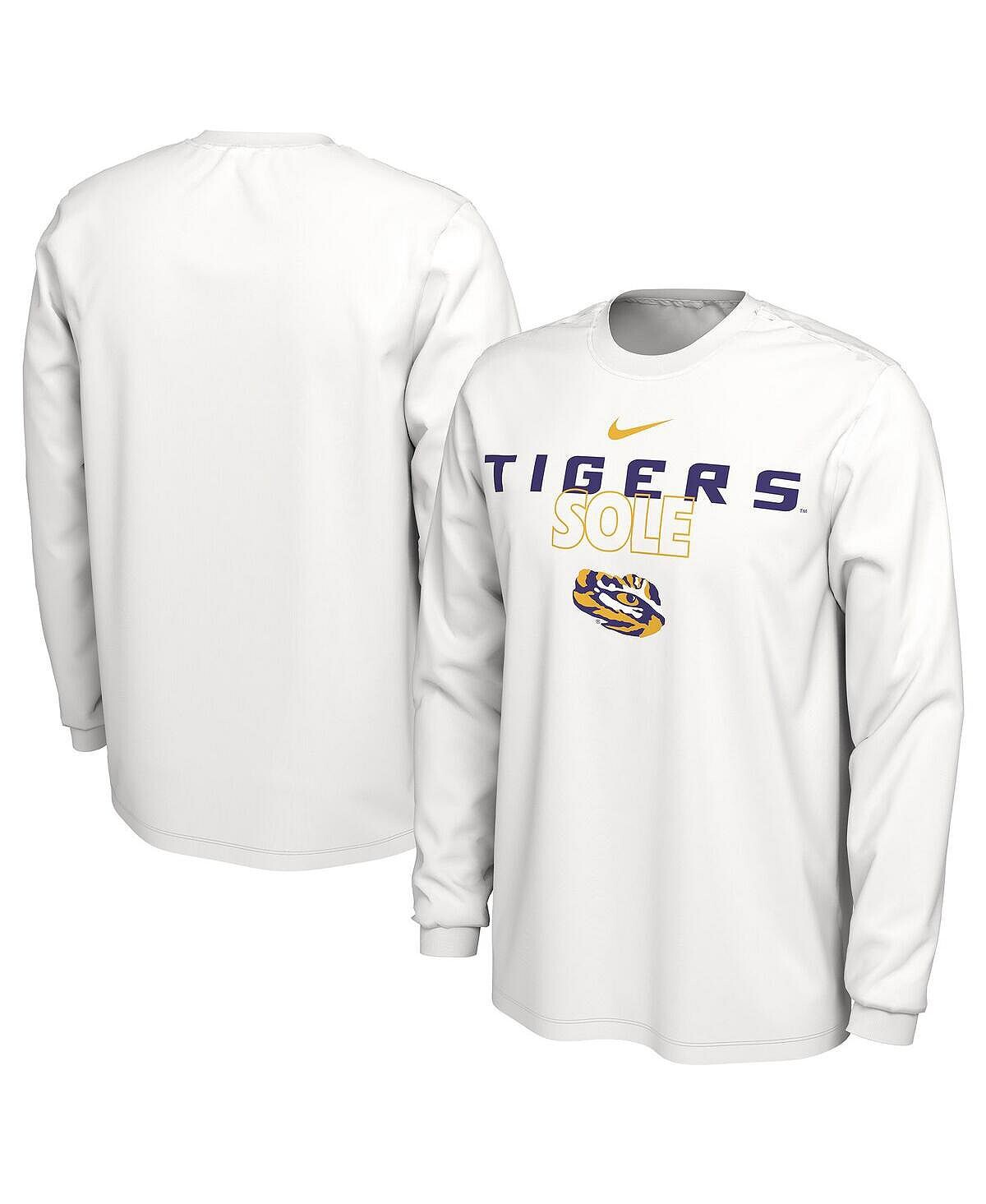

Мужская белая футболка с длинным рукавом LSU Tigers On Court Nike