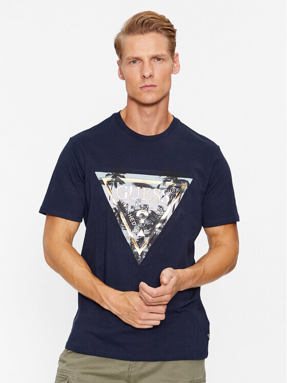 

Футболка узкого кроя Guess, синий