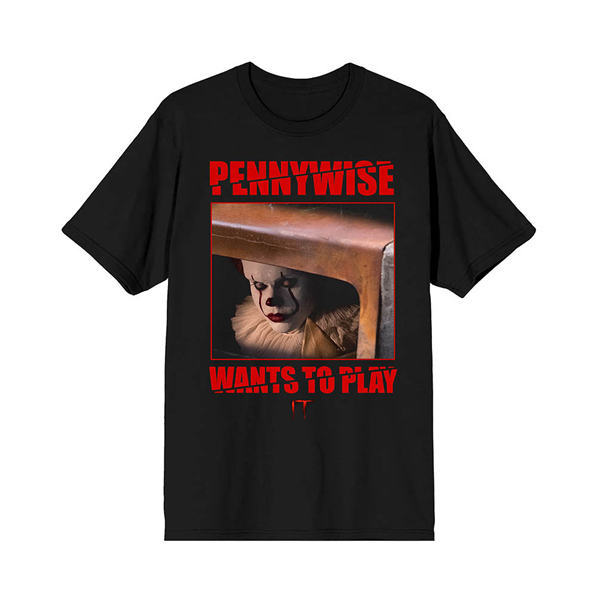 Футболка Pennywise Wants To Play IT 2017, черный фигурка it pennywise