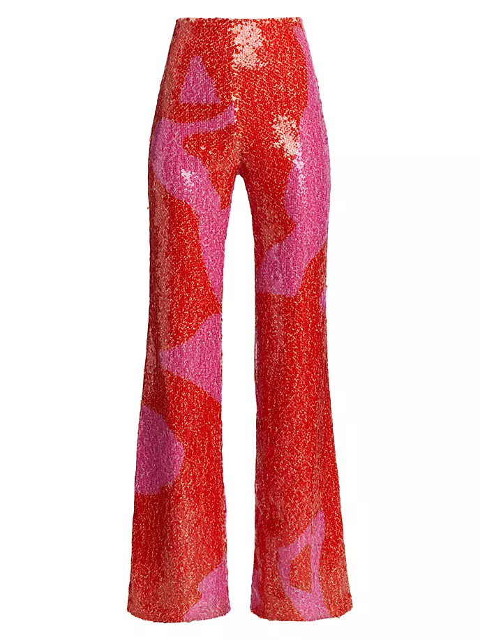 Широкие брюки Avellino с пайетками Silvia Tcherassi, ярко-розовый
