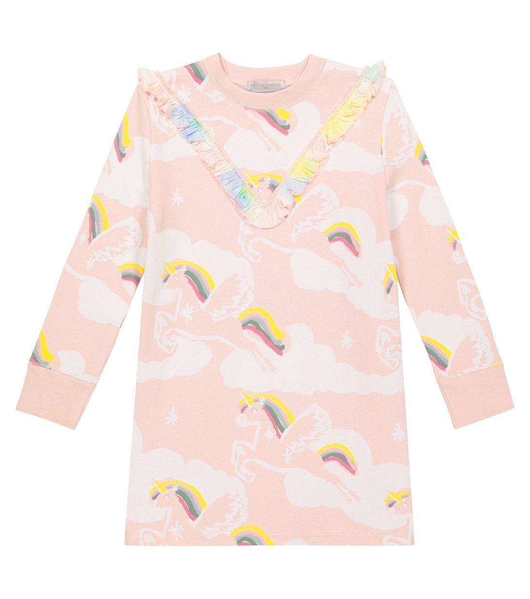 

Платье из хлопка с принтом Stella McCartney Kids, разноцветный