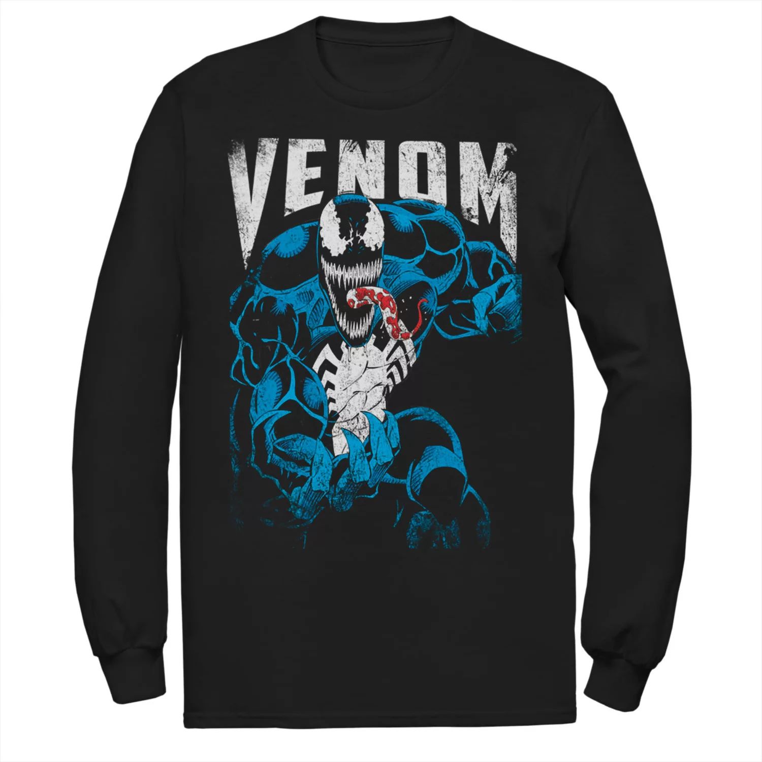 Мужская потертая футболка Venom Bloody Tongue Out Marvel
