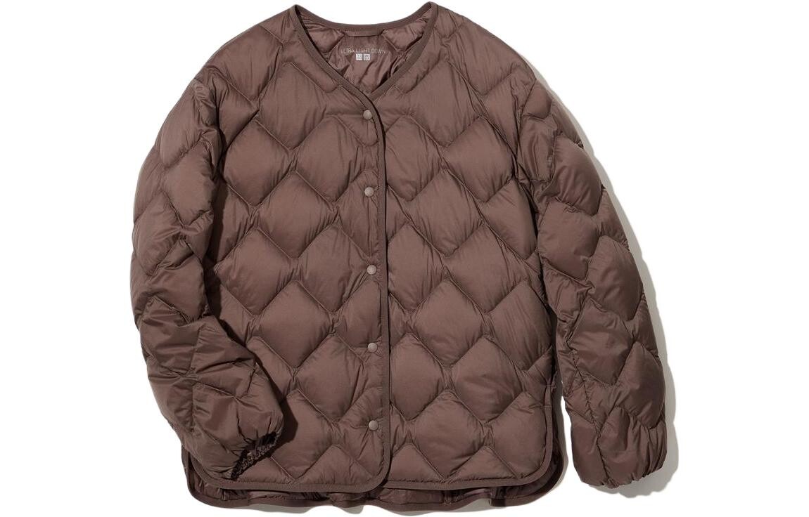 

Пуховик женский кофейный Uniqlo