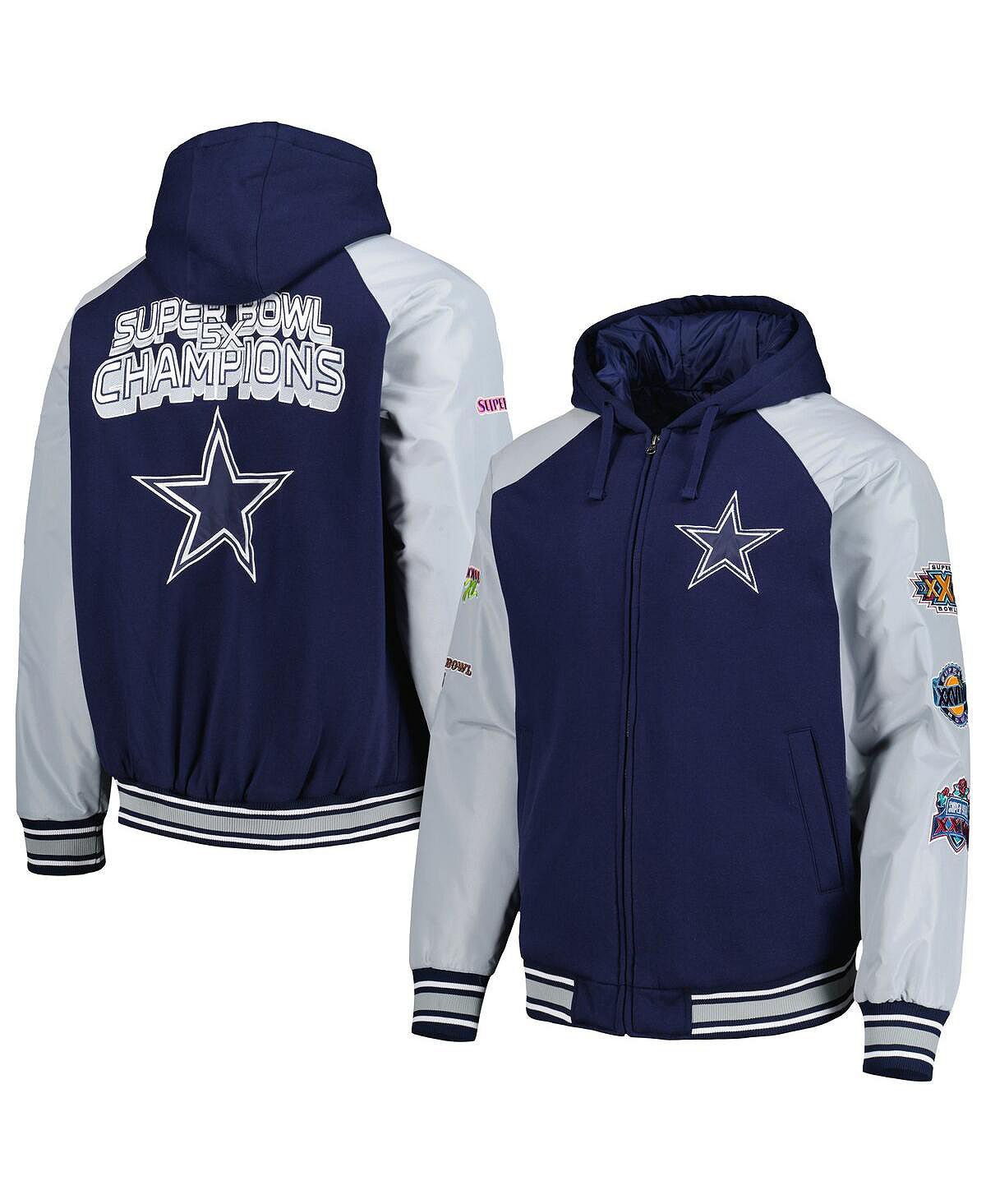 

Мужская темно-синяя толстовка с молнией во всю длину реглан Dallas Cowboys 5X Super Bowl Champions Defender Varsity Raglan G-III Sports by Carl Banks, Синий