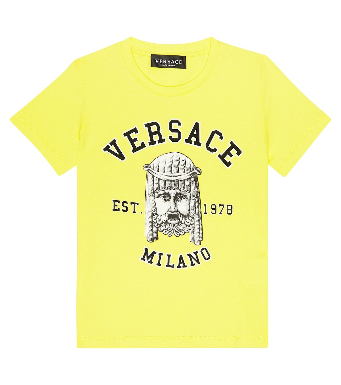 

Хлопковая футболка с логотипом Versace, желтый