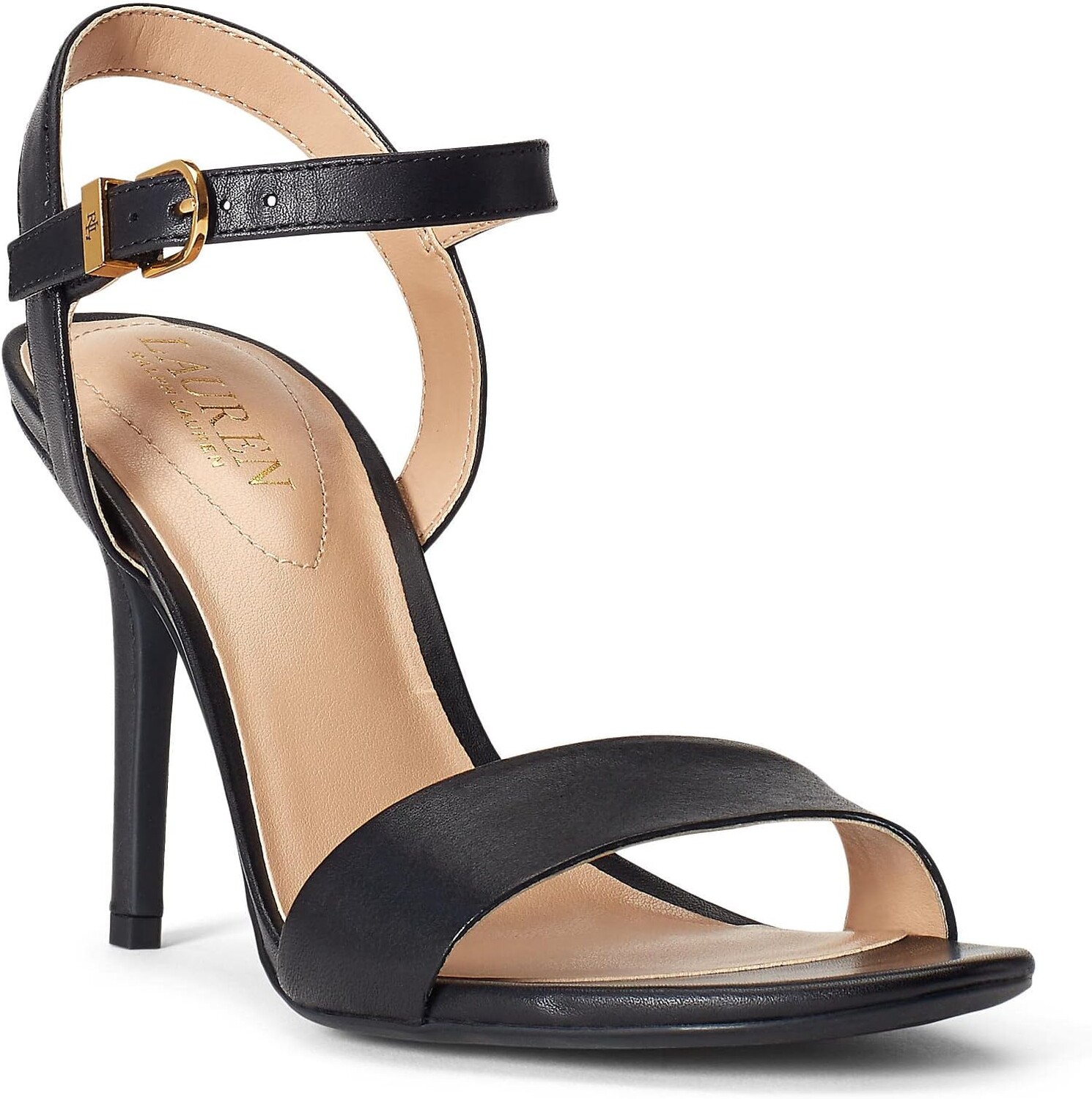 

Сандалии Gwen Burnished Leather Sandal LAUREN Ralph Lauren, черный