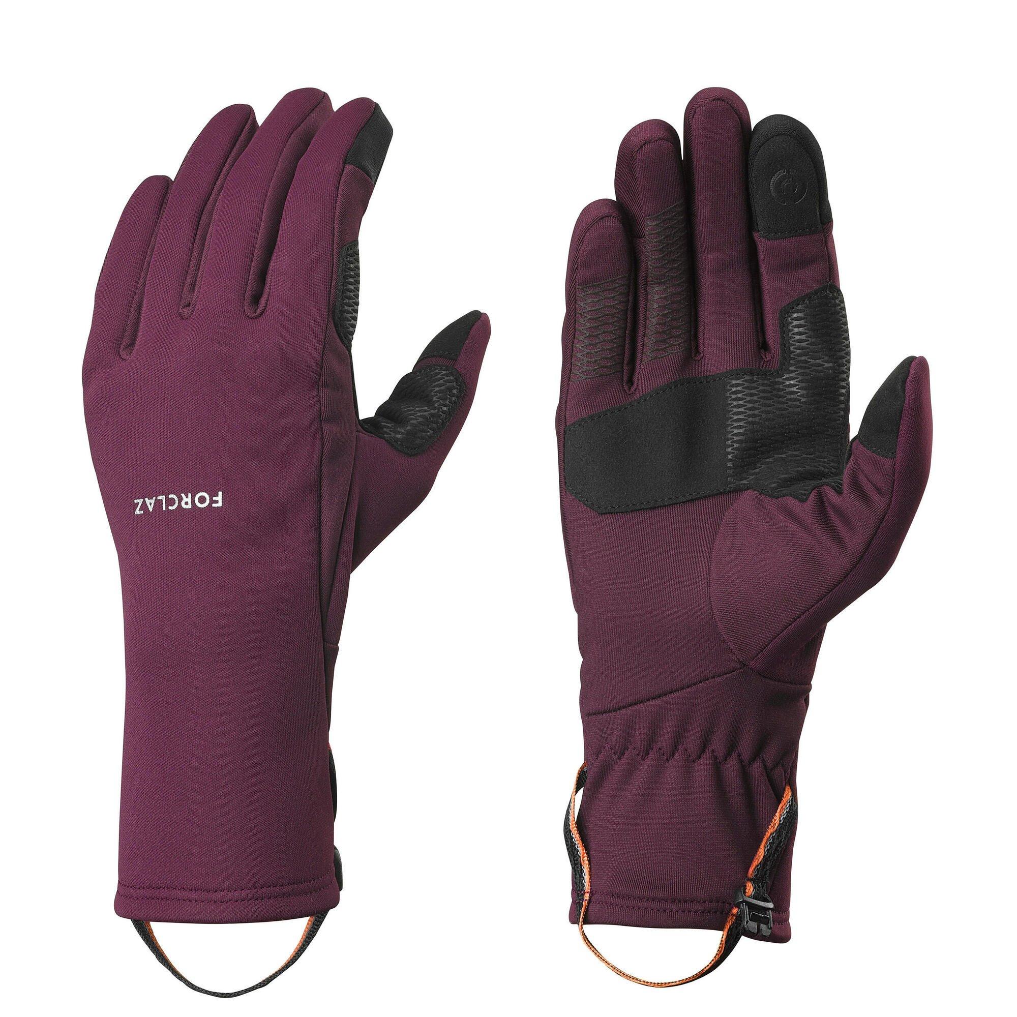 Тактильные эластичные перчатки Decathlon для взрослых для треккинга в горах Forclaz, коричневый