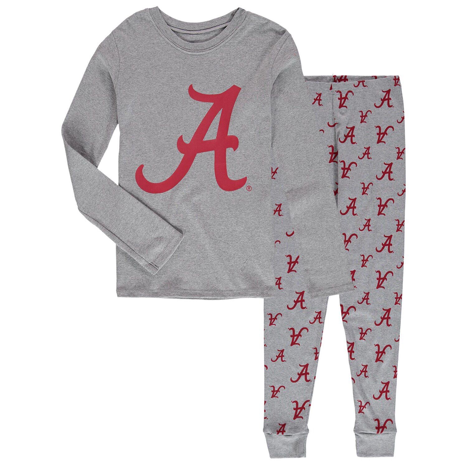 

Молодежный комплект для сна с футболкой и брюками с длинными рукавами Alabama Crimson Tide серого цвета Alabama Outerstuff