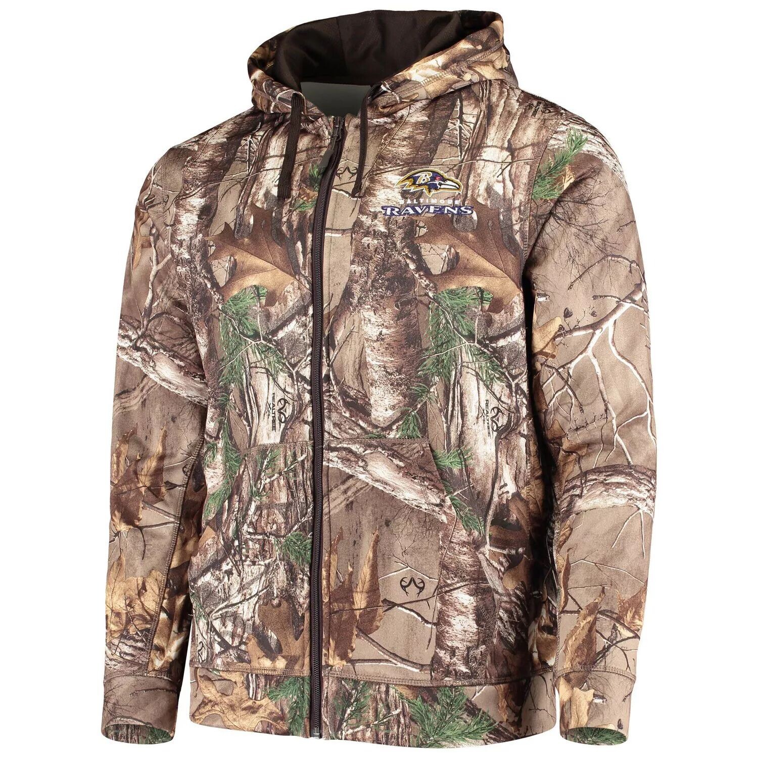 

Мужская флисовая толстовка с молнией во всю длину Dunbrooke Realtree Camo Baltimore Ravens Trophy Tech