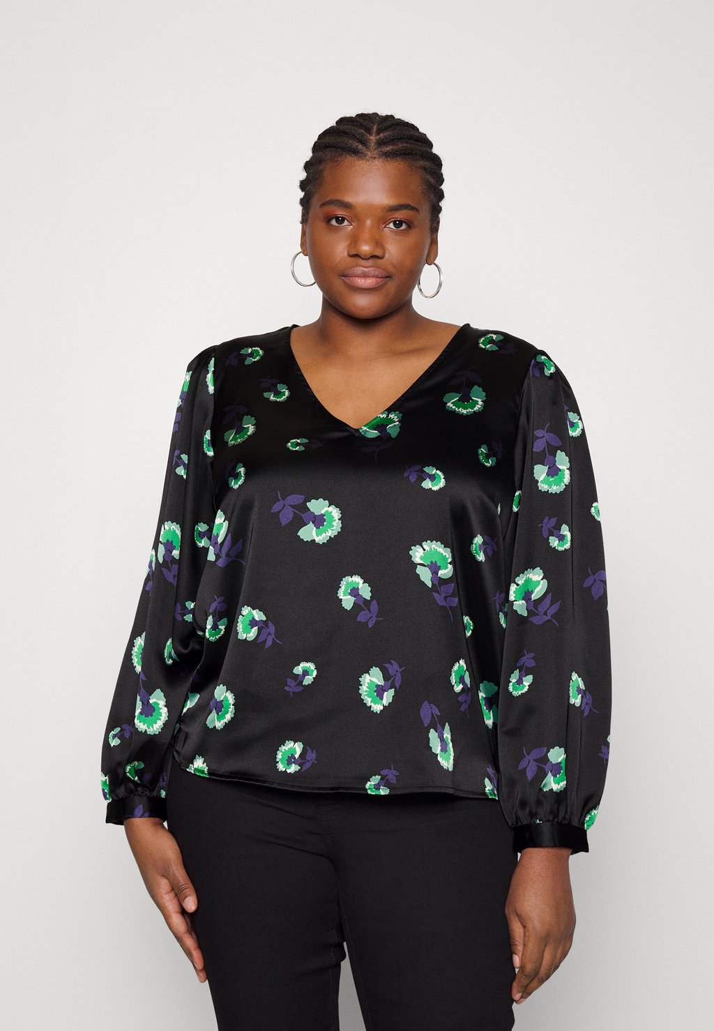 Блузка Object, черный/зеленый