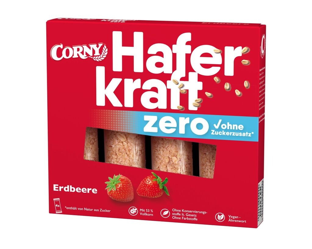 

Клубничный батончик-мюсли HAFERKRAFT ZERO от Corny, 4х35г Schwartau Werke