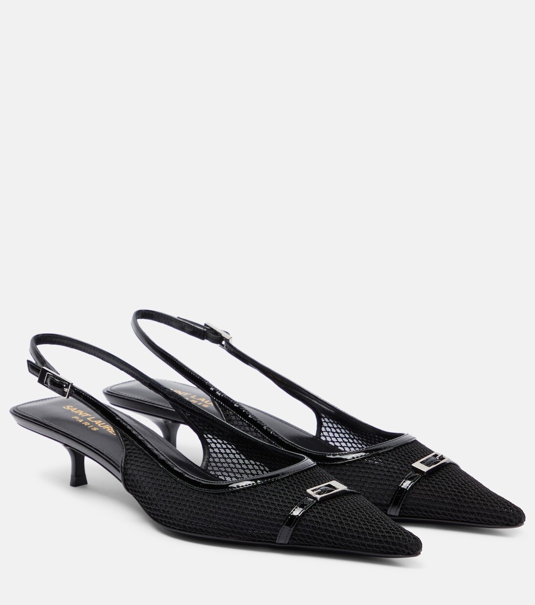 

Туфли-лодочки quarida с пяткой на пятке из сетки 30 Saint Laurent, черный