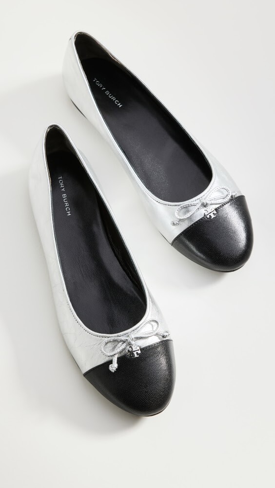 

Балетки Tory Burch Bow Ballet, серебряный