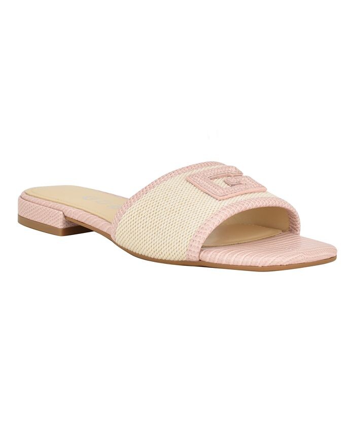 

Женские сандалии-сандалии Tampa с тканым логотипом GUESS, цвет Light Natural, Pink Multi