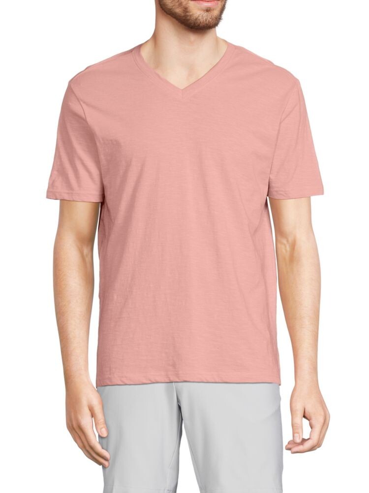 

Хлопковая футболка Slub с V-образным вырезом Saks Fifth Avenue, цвет Rose Cloud