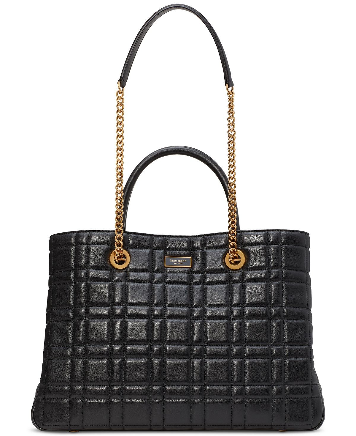 

Стеганая кожаная сумка-трансформер Evelyn среднего размера kate spade new york, черный