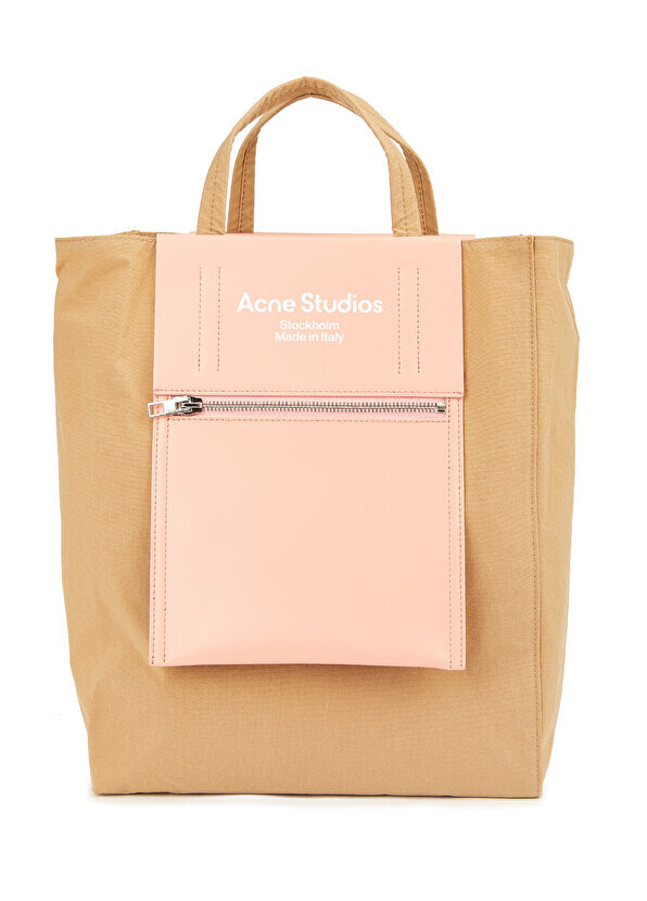 

Бежевая женская сумка-шоппер с логотипом Acne Studios