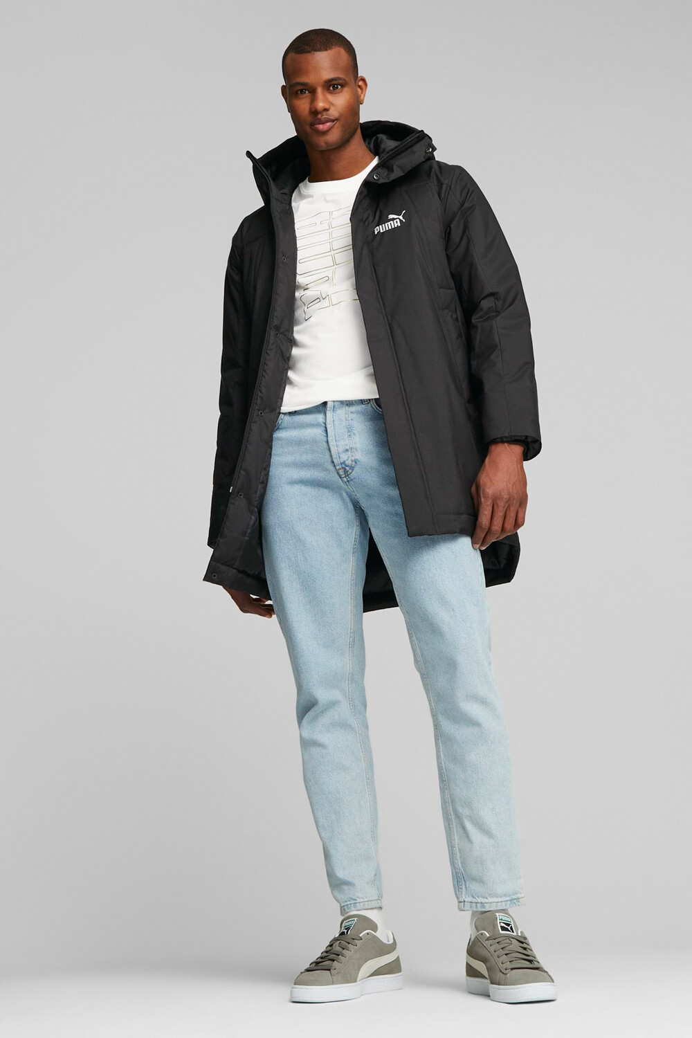 

Wattierter парка с капюшоном Puma, черный