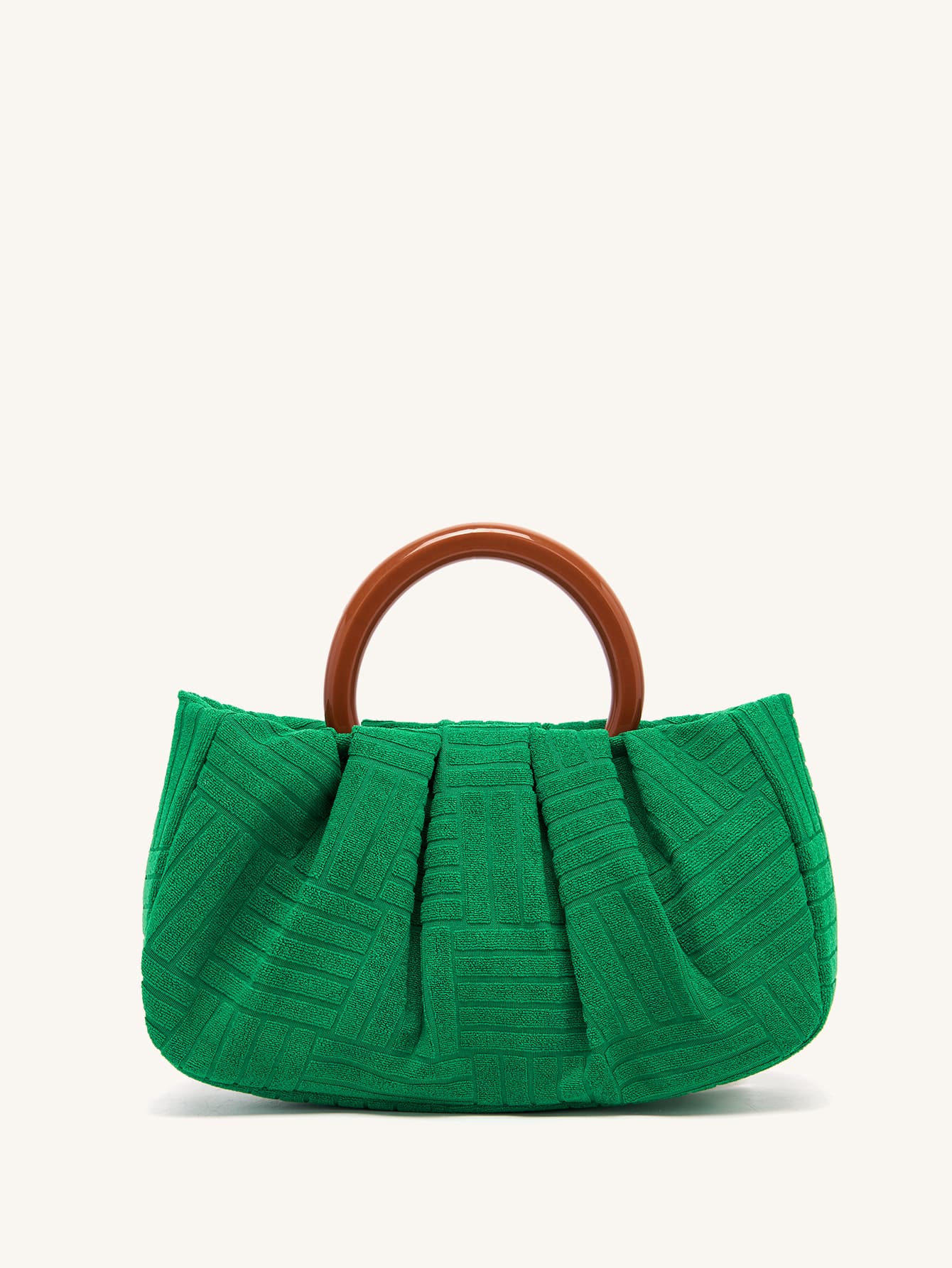 Сумка с рюшами с верхней ручкой, зеленый женская сумка клатч из пу кожи с рюшами