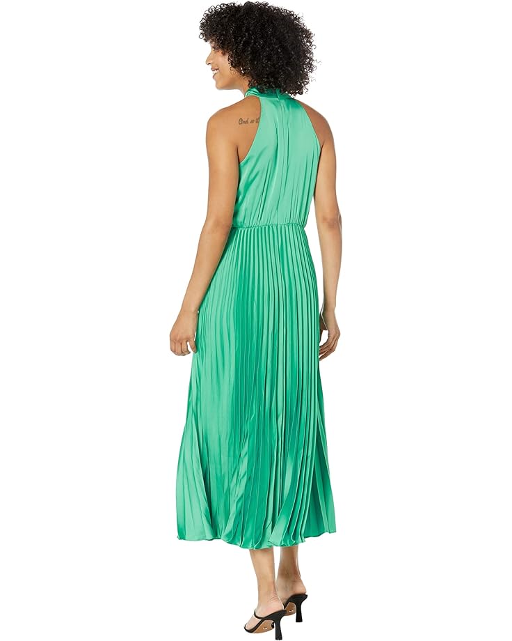 Платье Maggy London Halter Midi Dress with Pleated Skirt, цвет Winter Green