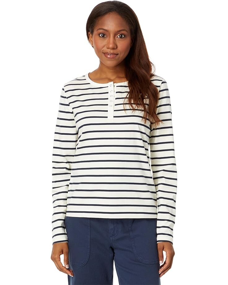 

Футболка L.L.Bean Signature Rangeley Cotton Henley, цвет Sailcloth Stripe