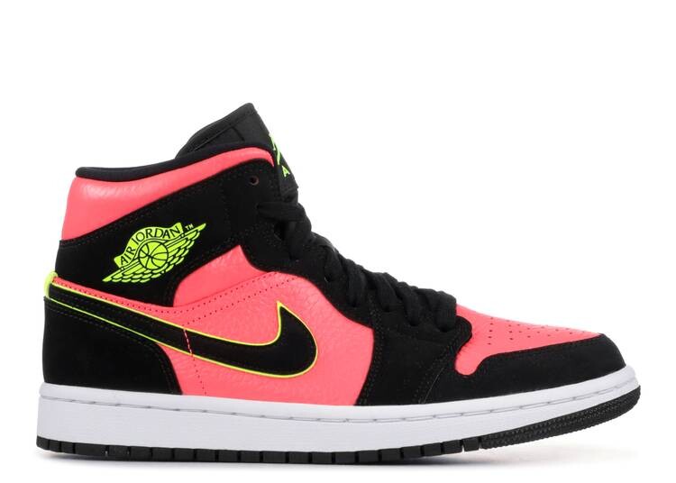 

Кроссовки WMNS AIR JORDAN 1 RETRO MID 'HOT PUNCH VOLT', черный