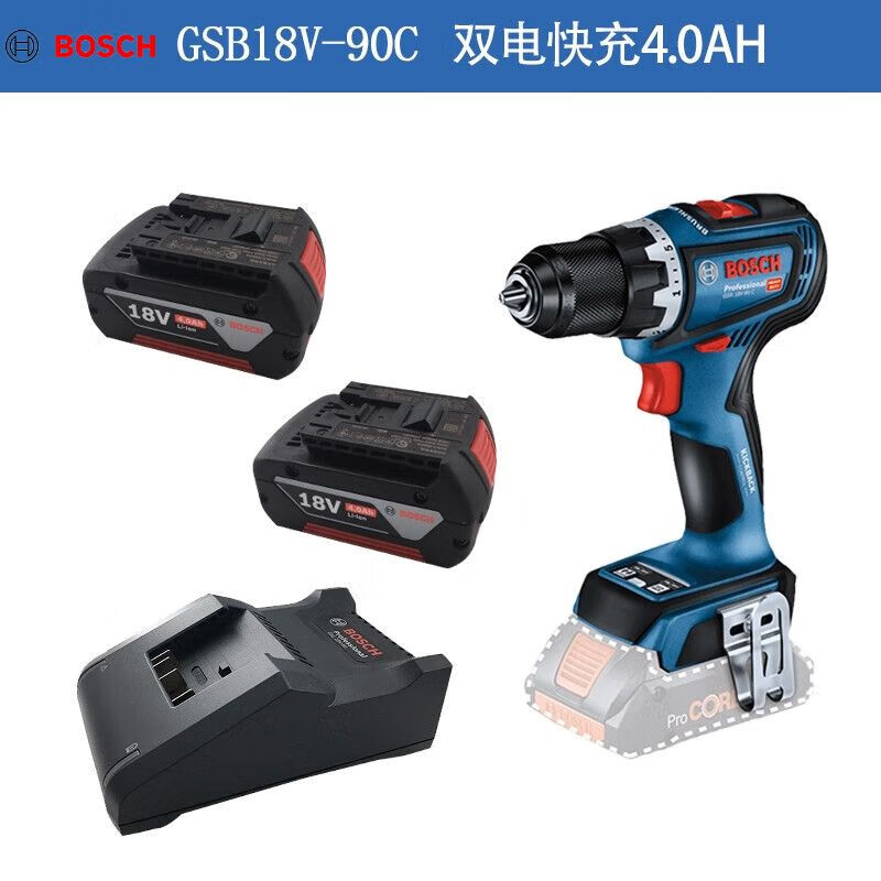 Дрель электрическая Bosch GSB18V-90C с двумя аккумуляторами 18V 4.0Ah