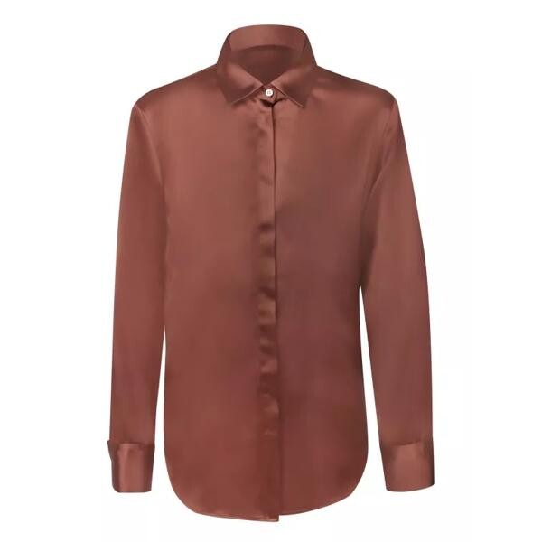 

Футболка straight hem long sleeve shirt Blanca Vita, коричневый