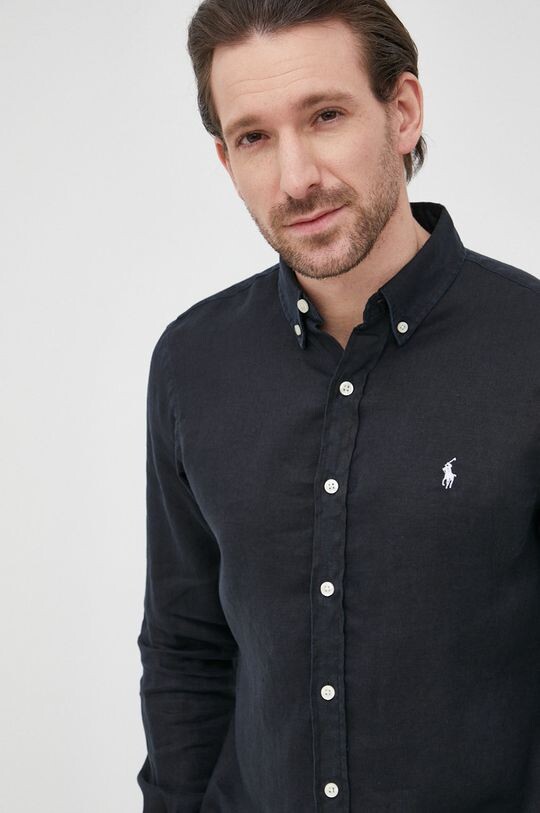 

Рубашка льняная 710829443011 Polo Ralph Lauren, темно-синий