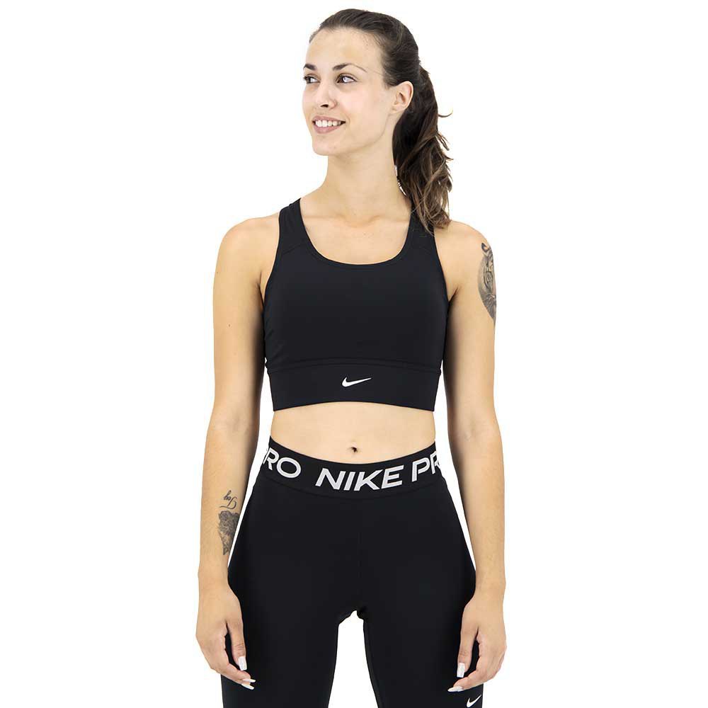 

Спортивный бюстгальтер Nike Dri Fit Swoosh Longline Medium Support, черный