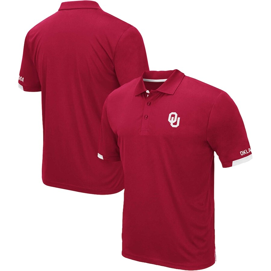 

Поло с коротким рукавом Colosseum Oklahoma Sooners, малиновый