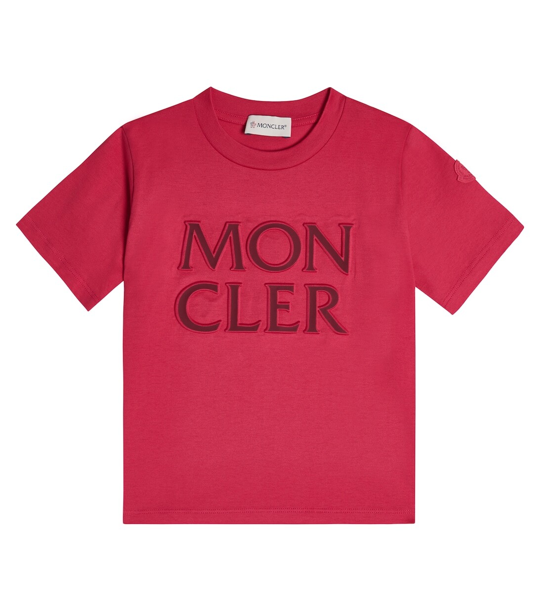 

Футболка из хлопкового джерси с логотипом Moncler Enfant, розовый