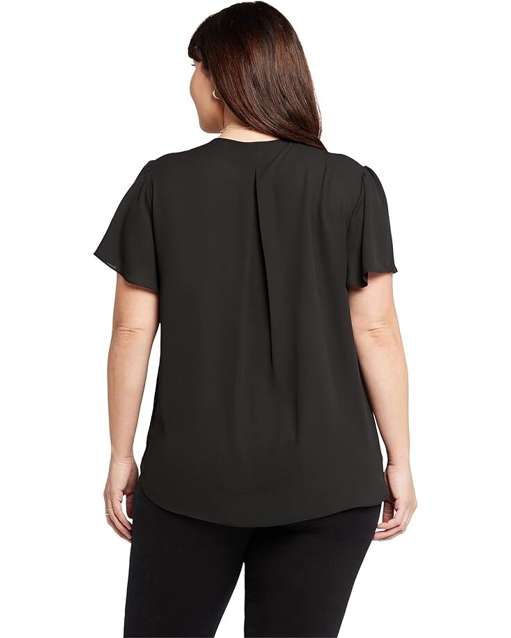 

Блуза NYDJ Plus Size Flutter Sleeve Blouse, черный