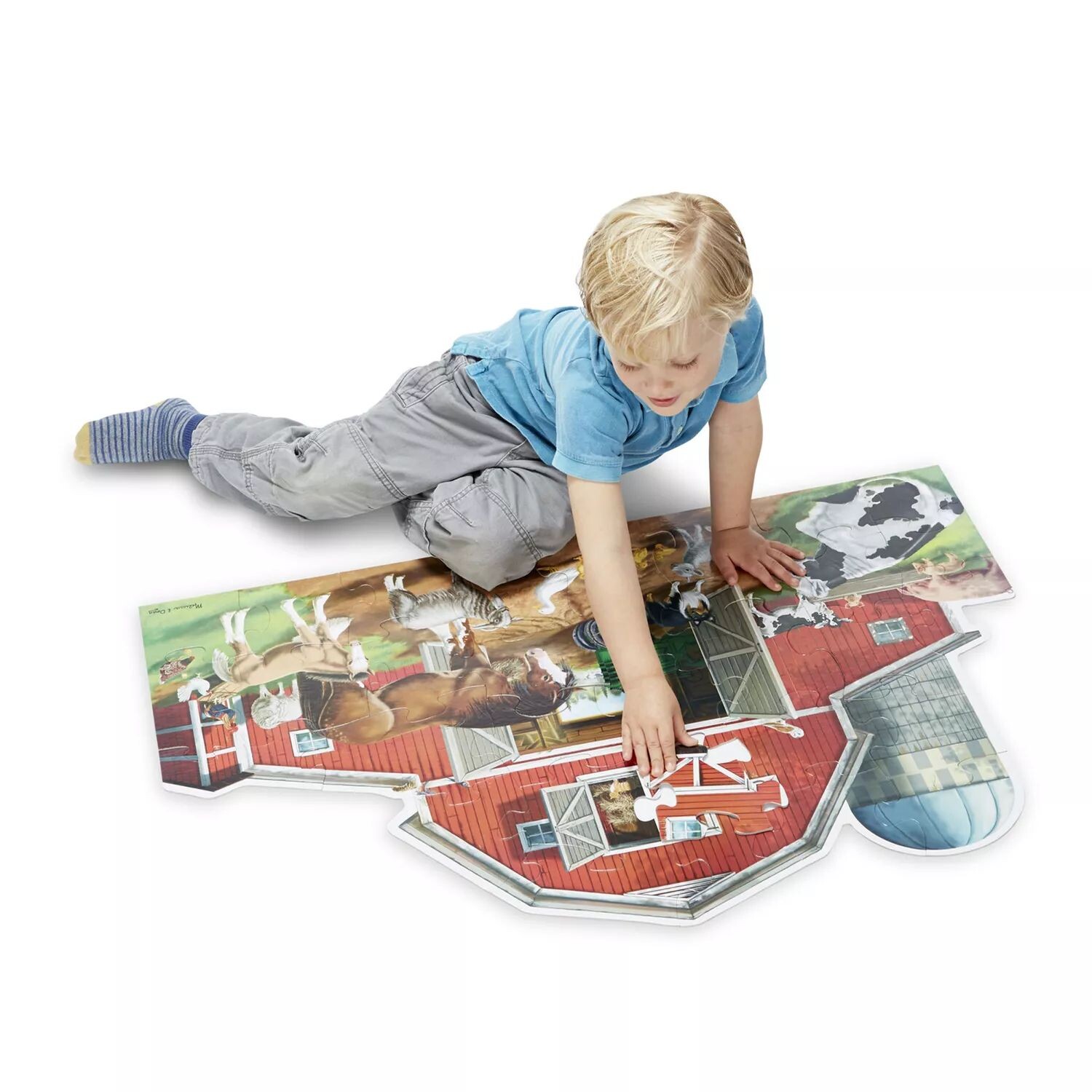 

Melissa & Doug Busy Barn Shaped, 32 предмета. Напольная головоломка Melissa & Doug