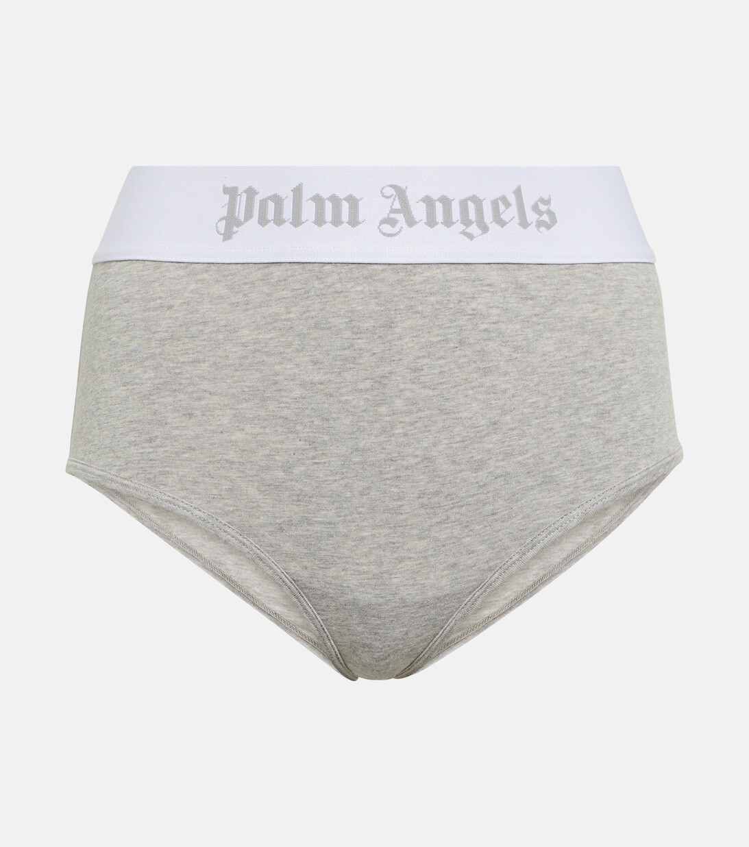 

Трусы из смесового хлопкового джерси с высокой посадкой и логотипом PALM ANGELS, серый