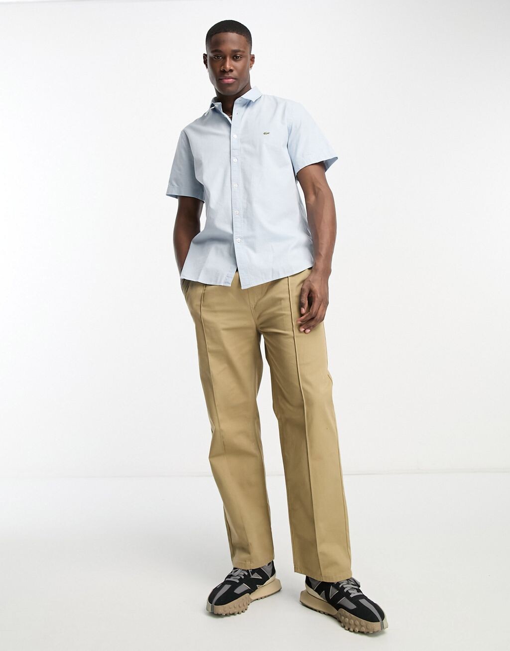 

Синяя рубашка с короткими рукавами Lacoste
