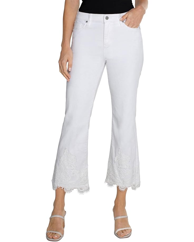 Джинсы Liverpool Los Angeles Hannah Crop Flare Denim Jeans with Lace Applique 25 1/2, белый