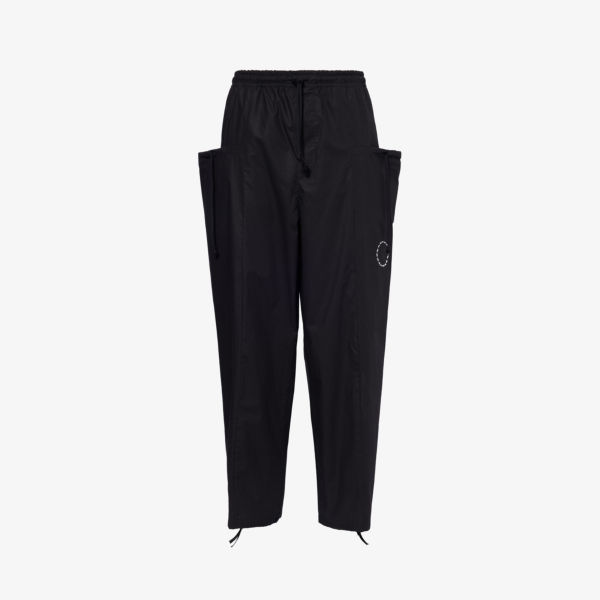 Хлопковые брюки стандартного кроя с круглым вырезом и кулиской Craig Green, черный цена и фото