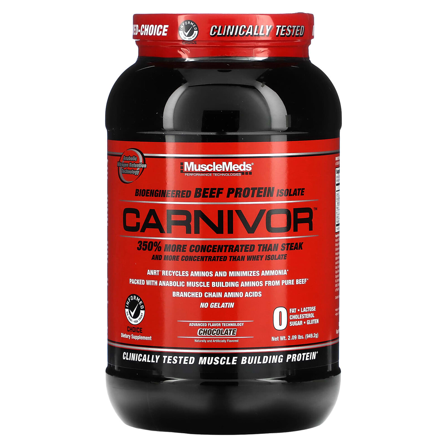 

Carnivor, биоинженерный изолят говяжьего протеина, шоколад, 949,2 г (2 фунта), MuscleMeds