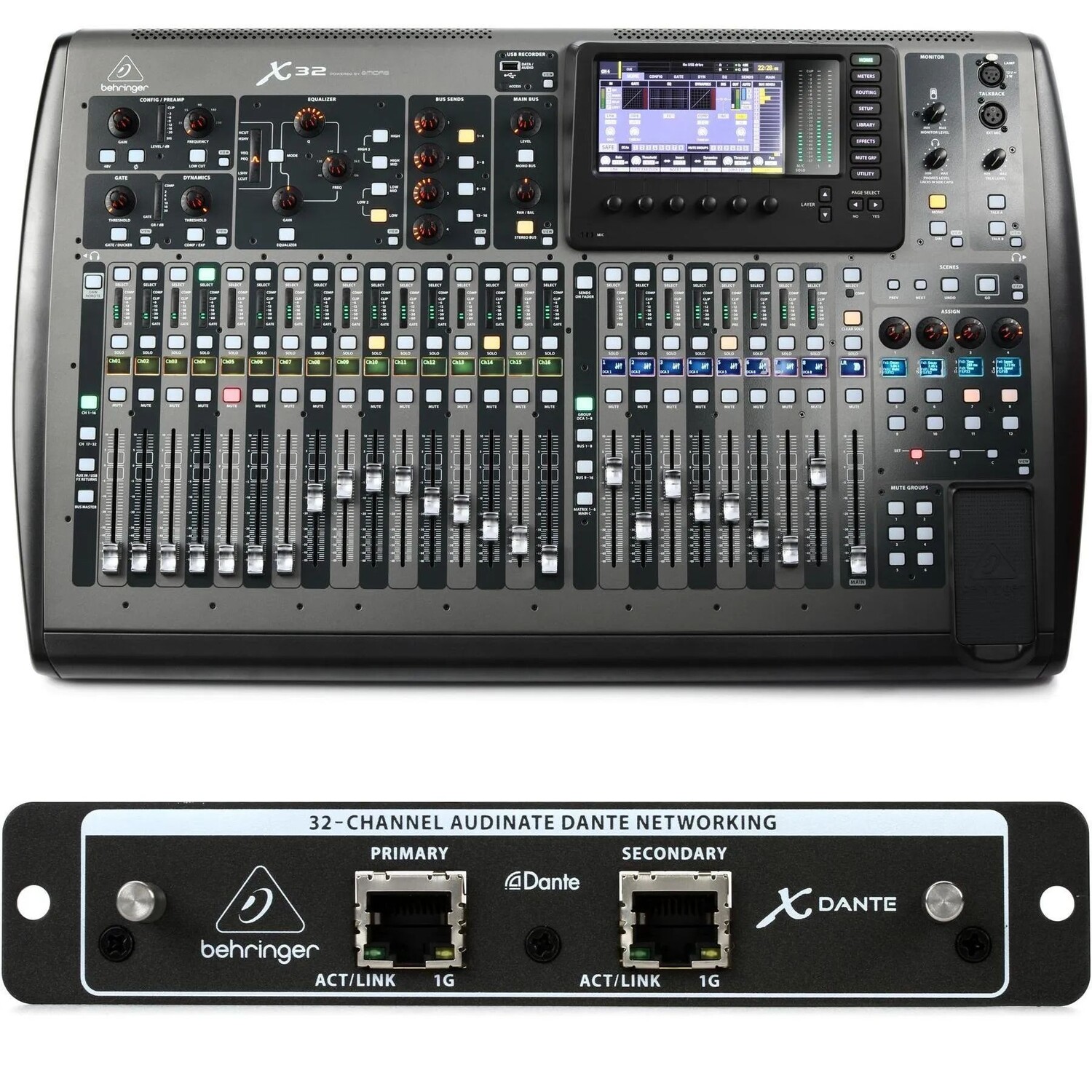 

Новый 40-канальный цифровой микшер Behringer X32 с картой Dante