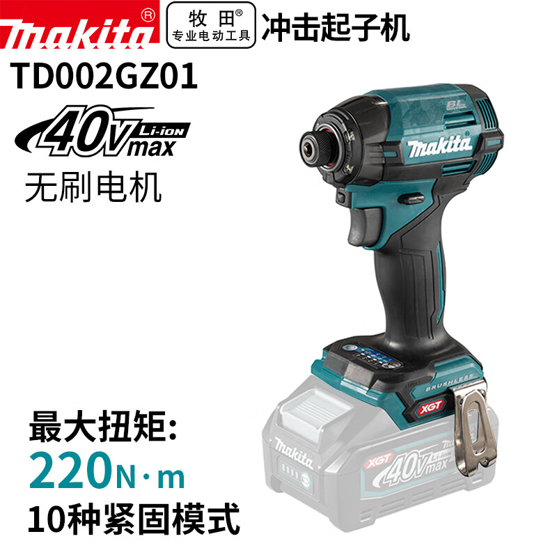 Makita TD002GZ01 аккумуляторная ударная отвертка, бесщеточная отвертка с высоким крутящим моментом, 40 В, модель из чистого металла