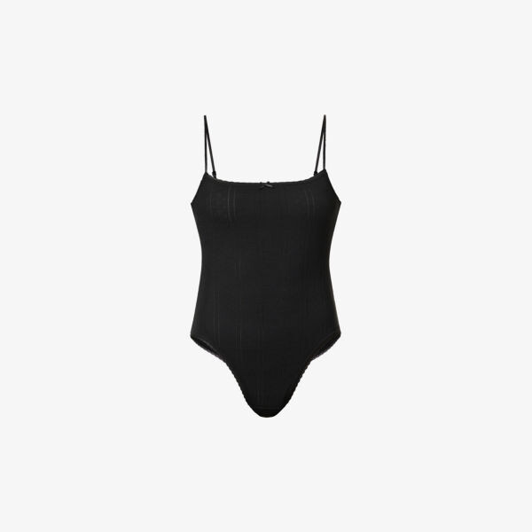 Боди the bodysuit pointelle из органического хлопка Cou Cou Intimates, черный