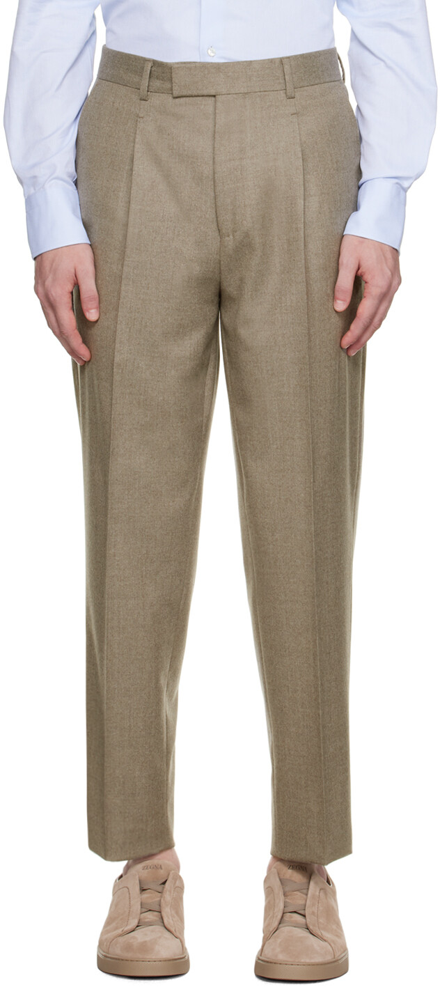 

Серые брюки со складками ZEGNA, Серый
