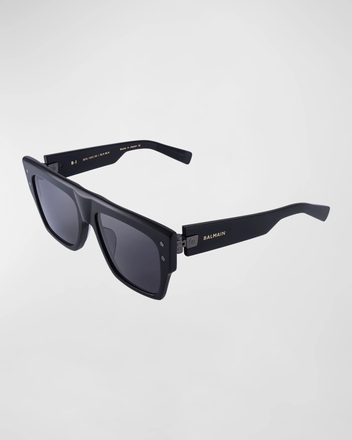 

Прямоугольные солнцезащитные очки из ацетата B-I Balmain, цвет Blk - Blk