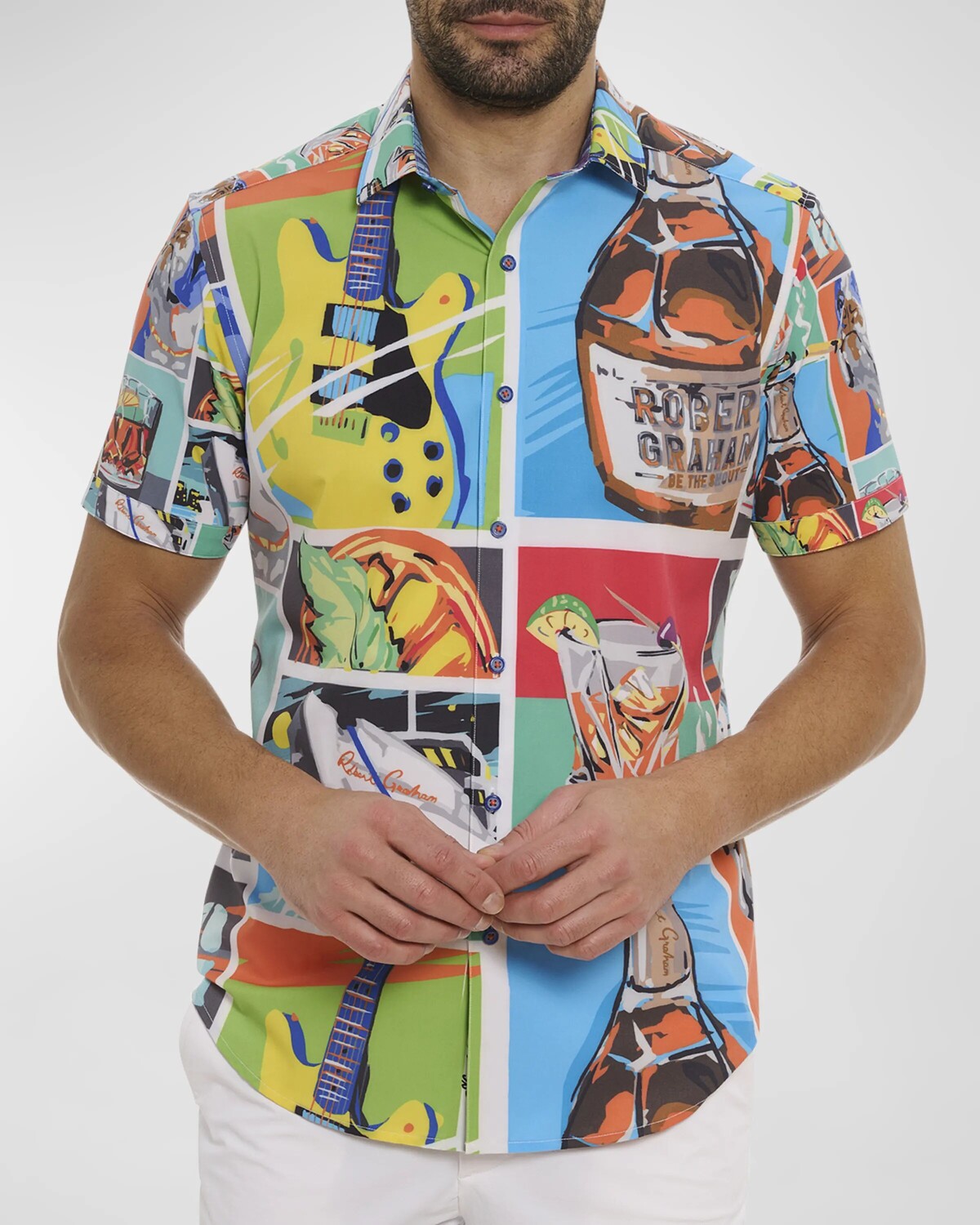 

Мужская рубашка с коротким рукавом Fiesta De Verano Robert Graham, цвет Multi