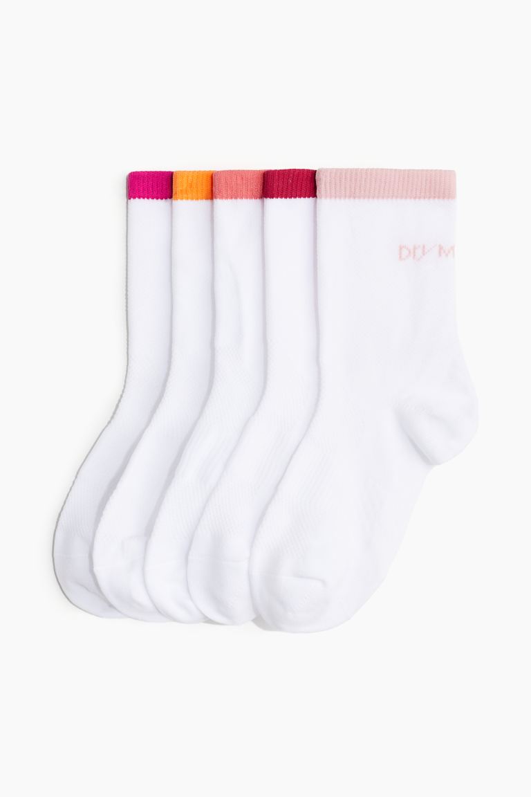5 пар спортивных носков Drymove H&M, белый
