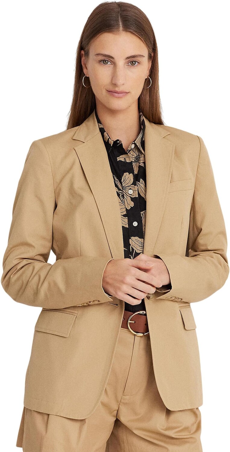 

Блейзер из хлопкового твила LAUREN Ralph Lauren, цвет Birch Tan