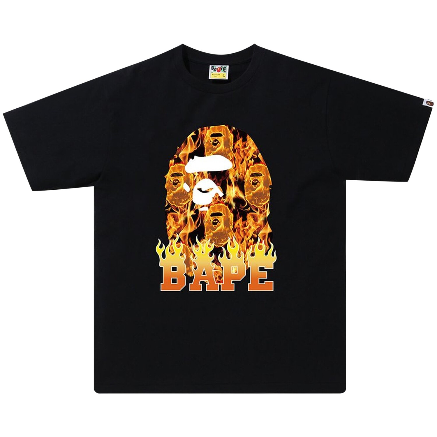 

Футболка BAPE Ape Head Flame, цвет Черный/Оранжевый